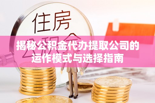 永新揭秘公积金代办提取公司的运作模式与选择指南