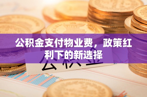 永新公积金支付物业费，政策红利下的新选择
